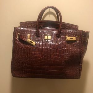 Burgundy Snakeskin Italy Bag